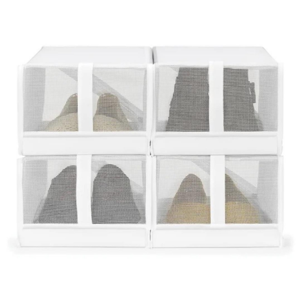 8x Shoe Storage Boxes White BNIP